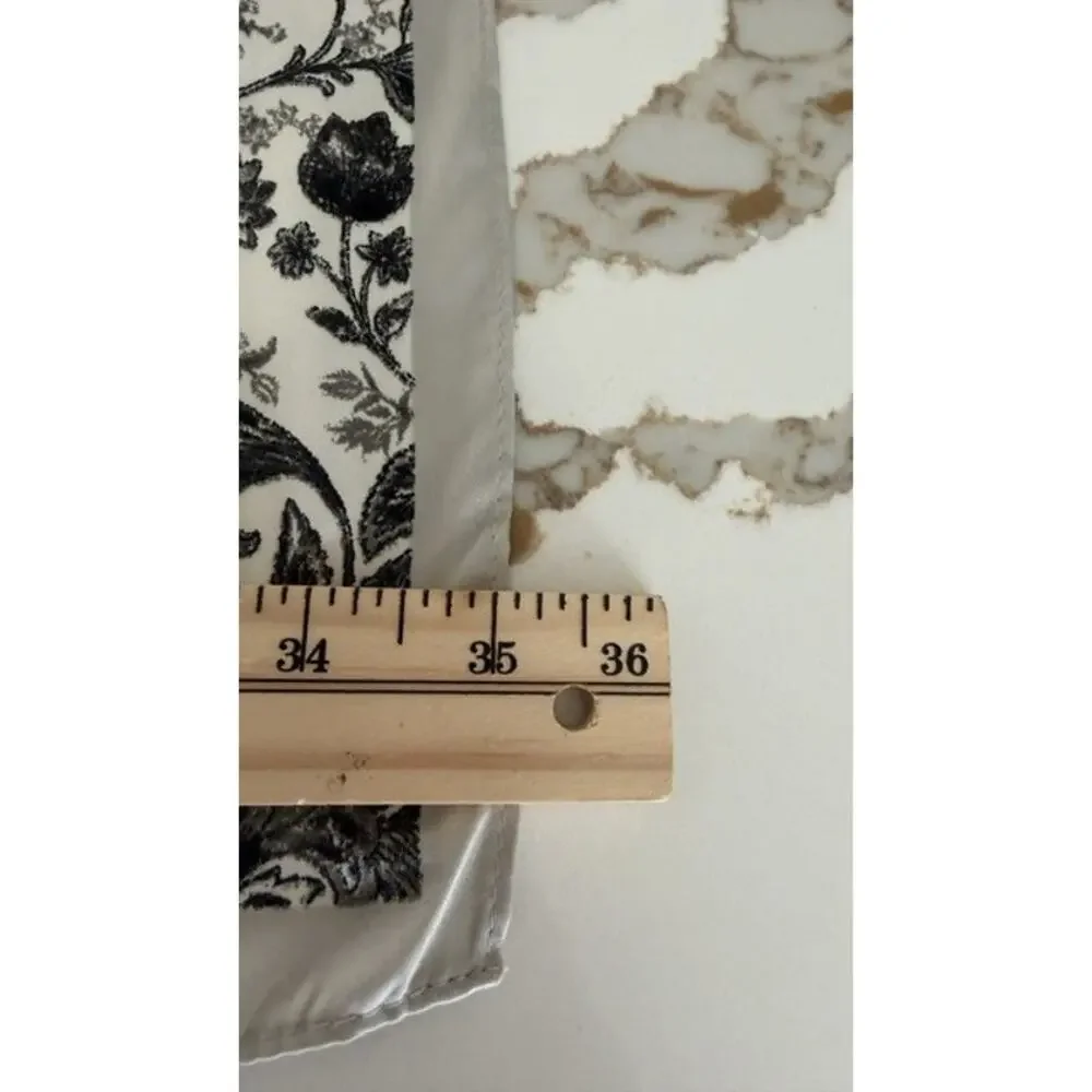 Apt 9 Square Scarf Ivory Black Floral Botanical Print Womens Classic Boho